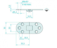 6225Tafelbladscharnier_30x72_mm